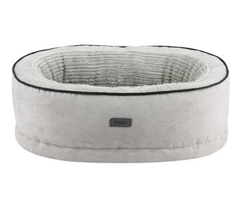 Nobby Orthopädisches Komfortbett Lago, oval, hellgrau, ca. B85/H24/T60 cm