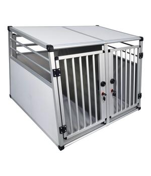 Nobby Aluminium-Autotransportbox Doppelt New Design, silber, ca. B92/H68/T88 cm