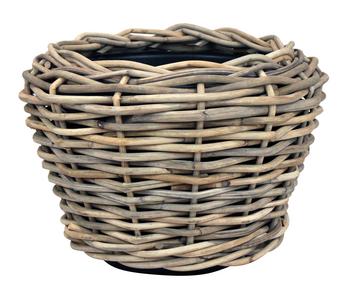 Van der Leeden Rattantopf Drypot, rund, grau