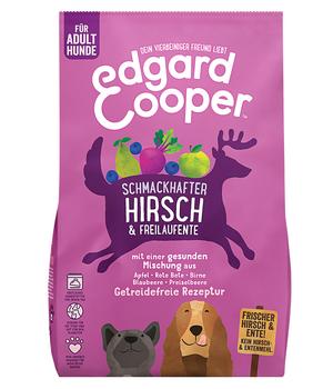 Edgard & Cooper Trockenfutter für Hunde, Schmackhafter Hirsch & Freilaufente Adult
