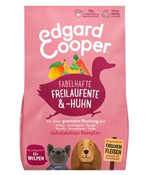 Edgard & Cooper Tockenfutter für Hunde, Fabelhafte Freilaufente, & -Huhn, Welpen