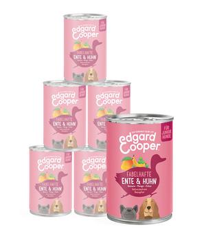 Edgard & Cooper Nassfutter für Hunde, Fabelhafte Ente & Huhn, Junior, 6 x 400 g
