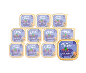 Edgard & Cooper Nassfutter für Hunde, Herrliches Rind & Ente Adult, 11 x 150 g