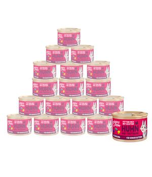 Edgard & Cooper Nassfutter für Katzen Freilauftruthahn & Freilaufhuhn Stückchen in Soße, Senior, 18 x 85 g