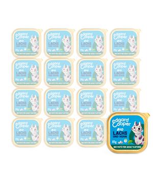 Edgard & Cooper Nassfutter für Katzen Bio Lachs & Hund Paté Adult, 16 x 85 g