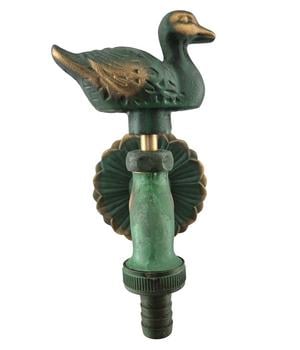 Tomco Messing-Wasserhahn Ente 1/2, mit Rosette