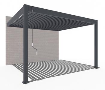 Weide Deluxe Wandpergola Voll-Alu, ca. B400/H255/T360 cm