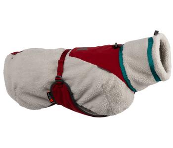 Non-stop dogwear Hunde-Fleecejacke Trekking fleece dog jacket, grau/dunkelrot/türkis