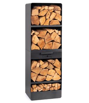 CookKing Kaminholzlager Vento, ca. B40/H120/T30 cm, Schwarz - Stahl