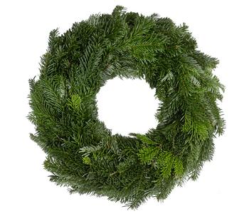 Dehner Premium Adventskranz aus Nordmann-Tanne, einseitig gebunden, ca. Ø40 cm