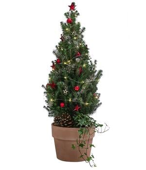 Geschmückter Weihnachtsbaum Terra, mit Lichterkette