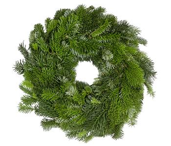 Dehner Premium Adventskranz aus Nordmann-Tanne, einseitig gebunden, ca. Ø30 cm