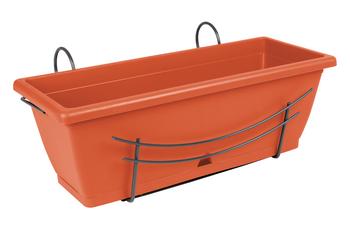 Dehner Kunststoff-Blumenkasten Komplettset, ca. B50/H29/T22 cm, terrakotta - Kunststoff