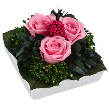 Dehner Keramik-Schale mit Longlife-Rose Zina, ca. B9,5/H6 cm