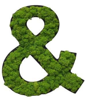 styleGREEN Sonderzeichen 'Und' aus Islandmoos, ca. B20/H25/T3,5 cm, Grün - Moos, Naturmaterial, Holz