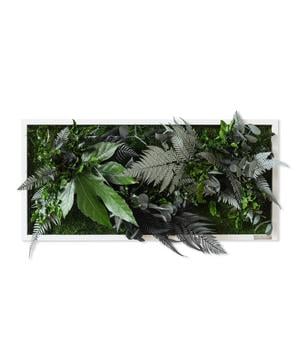 styleGREEN Bild im Dschungeldesign, rechteckig, ca. B57/H27/T16 cm, Grün, Dunkelgrün - Moos, Naturmaterial, Holz