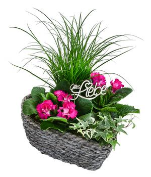 Korb-Herz Rosea, ca. H35/B30 cm