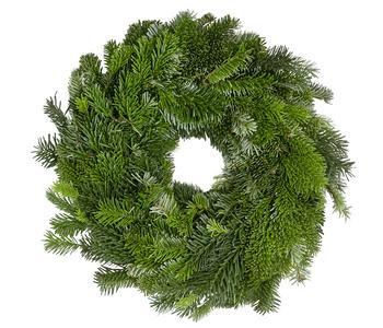 Dehner Premium Adventskranz aus Nordmann-Tanne, einseitig gebunden, ca. Ø30 cm