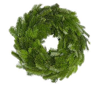 Dehner Premium Adventskranz aus Nordmann-Tanne, einseitig gebunden, ca. Ø35 cm