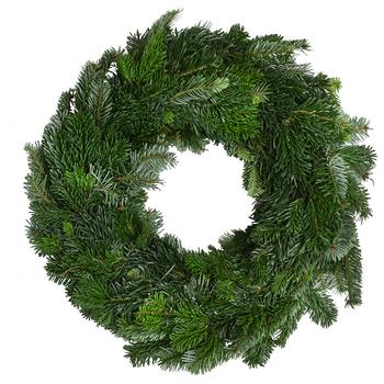 Adventskranz aus Nordmann-Tanne, beidseitig gebunden, ca. Ø40 cm