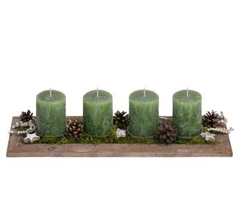 Adventsgesteck, grün, ca. B50/H10/T15 cm