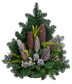 Grabgesteck aus Nobilis-Tanne, braun, ca. B60/H55/T35 cm