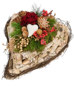 Grabgesteck Sören, herzförmig, ca. B32/H18/T35 cm