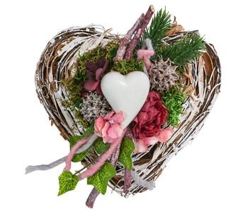 Grabgesteck Young, herzförmig, ca. B20/H12/T20 cm