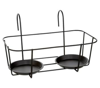 Dehner Metall-Balkonblumentopfhalter Marlow, ca. B33/H20/T19 cm, Schwarz - Metall