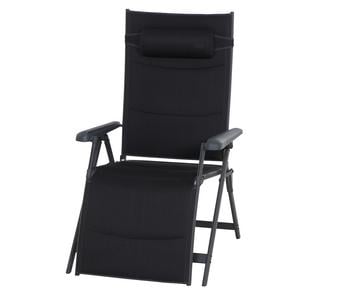 Siena Garden Camping Relaxstuhl XL Premium, anthrazit, Dunkelgrau - Aluminium / Textilene Kunststoff