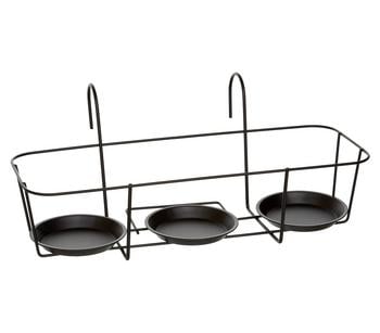Dehner Metall-Balkonblumentopfhalter Triplo, ca. B48,5/H20/T19 cm, Schwarz - Metall
