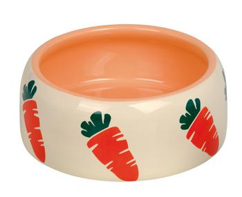 2 x Nobby Keramiknapf Carrot, beige, ca. Ø14,5 cm, 0,5 l, Beige / Orange - Keramik - Mindestbestellmenge: 2 Stk.