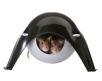 Savic Nagerhöhle Sputnik, weiß/schwarz, ca. B29/H19/T26 cm