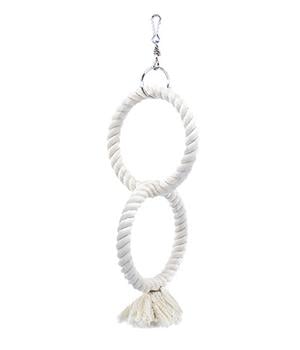 Nobby Vogelspielzeug 2 Kletterringe, weiß, ca. B19/T4/H35 cm