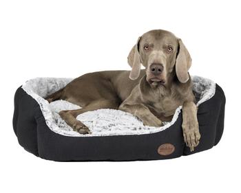 Nobby Komfortbett Cacho, oval, grau, ca. B86/H24/T70 cm - Polyester