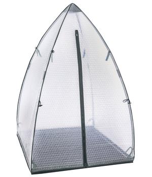 Dehner Winterschutzzelt Asgard, anthrazit, ca. B120/H178/T120 cm, Anthrazit / Transparent - Kunststoff