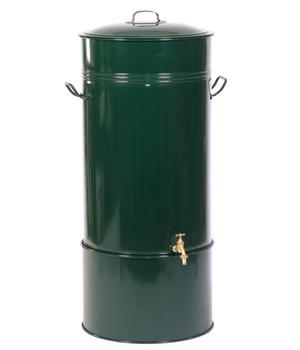 RENNER Metall-Regentonne inkl. Steckanschluss und Sockel, 150 l, dunkelgrün - Metall