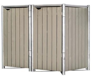 Hide Mülltonnenbox 240 l Holz, ca. B139,4/H115,2/T80,7 cm, Grau - Stahl / Nadelholz
