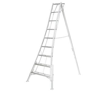 Niwaki 3-Holm-Gartenleiter höhenverstellbar, Silber - Aluminium