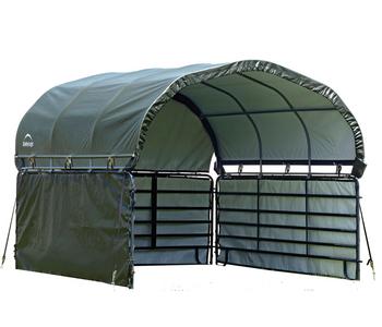 Shelter Logic Erweiterung für Pferdestallüberdachung, ca. B370/H170/T370 cm, Dunkelgrün - Polyethylen