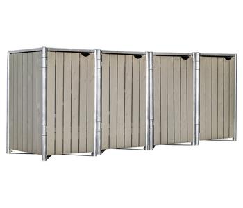 Hide Mülltonnenbox 140 l Holz, ca. B278,8/H115,2/T80,7 cm, Grau - Stahl / Nadelholz
