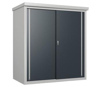 Trimetals Gartenschrank Guardian, ca. B176/H186,5/T98 cm, Silber / Dunkelgrau - Aluminium