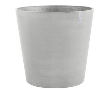 Ecopots Kunststoff-Topf Amsterdam mit Rollen, rund, Hellgrau - Kunststoff