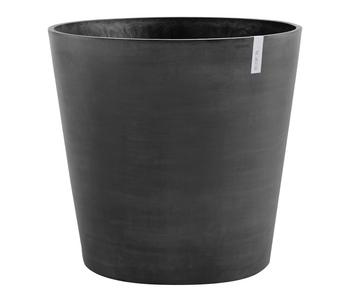 Ecopots Kunststoff-Topf Amsterdam mit Rollen, rund, Dunkelgrau - Kunststoff