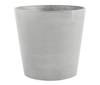 Ecopots Kunststoff-Topf Amsterdam mit Rollen, rund, Hellgrau - Kunststoff