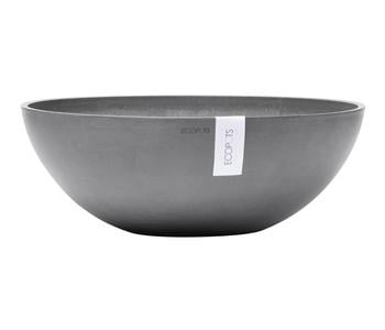Ecopots Kunststoff-Topf Vienna, rund, grau, ca. Ø50/H18 cm - Kunststoff