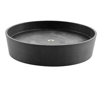 Ecopots Kunststoff-Untersetzer Amsterdam, rund, mit Rollen, Dunkelgrau - Kunststoff