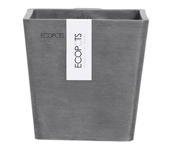 Ecopots Kunststoff-Kasten Manhattan mit Wassersystem, grau - Kunststoff