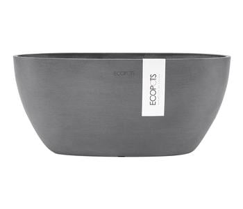 Ecopots Kunststoff-Schale Sofia mit Wassersystem, oval, ca. B30/H13,5/T13 cm, Grau - Kunststoff