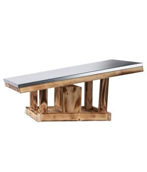 Dehner Natura Premium Futterhaus Rofan, geflammt, braun, ca. B64/H30,2/T56 cm